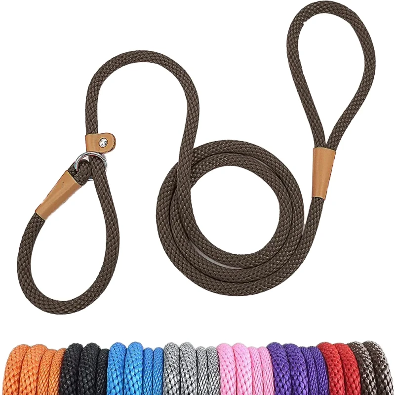 Luxury Simple Adjustable Nylon Dog Leash Solid Style Slip Lead Rope Walking Climbing Eco Friendly Custom Fashion Pet Equipment