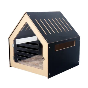 Luxury Small Indoor Cat House Modern Wood Kennel Animal Print Button Quadrate Shape Multi Function Pet Furniture