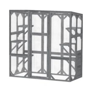 Luxury Solid Wood Cat House Outdoor Pet Breeding Cage with Snap Button Collapsible Design Furniture for Dogs