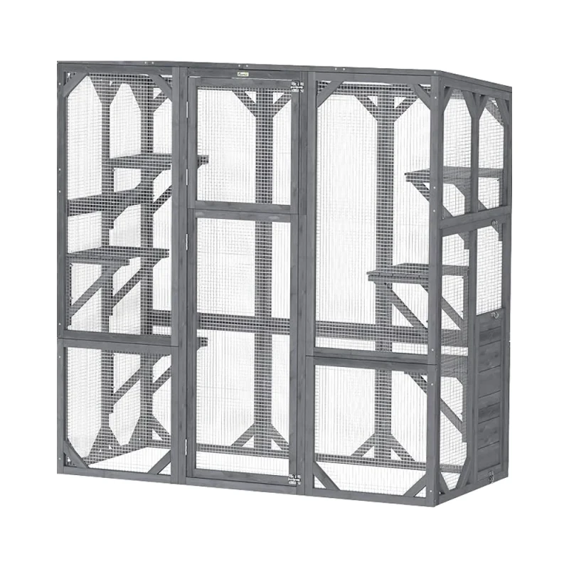 Luxury Solid Wood Cat House Outdoor Pet Breeding Cage with Snap Button Collapsible Design Furniture for Dogs