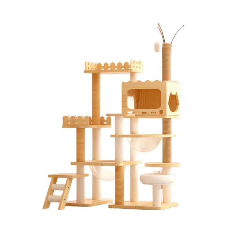Luxury Solid Wood Cat Tree House Elegant Design for Cats Tree & Scratcher