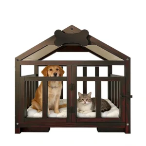 Luxury Solid Wood Dog House Door Modern Indoor Pet Crate for Small Medium Dogs Weatherproof Easy Clean Eco Friendly FSC Box