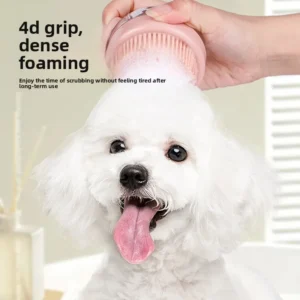 Luxury Stocked Pet Shower Massage Brush for Cats & Dogs Silicone Material Eco-Friendly Bath Grooming Tool