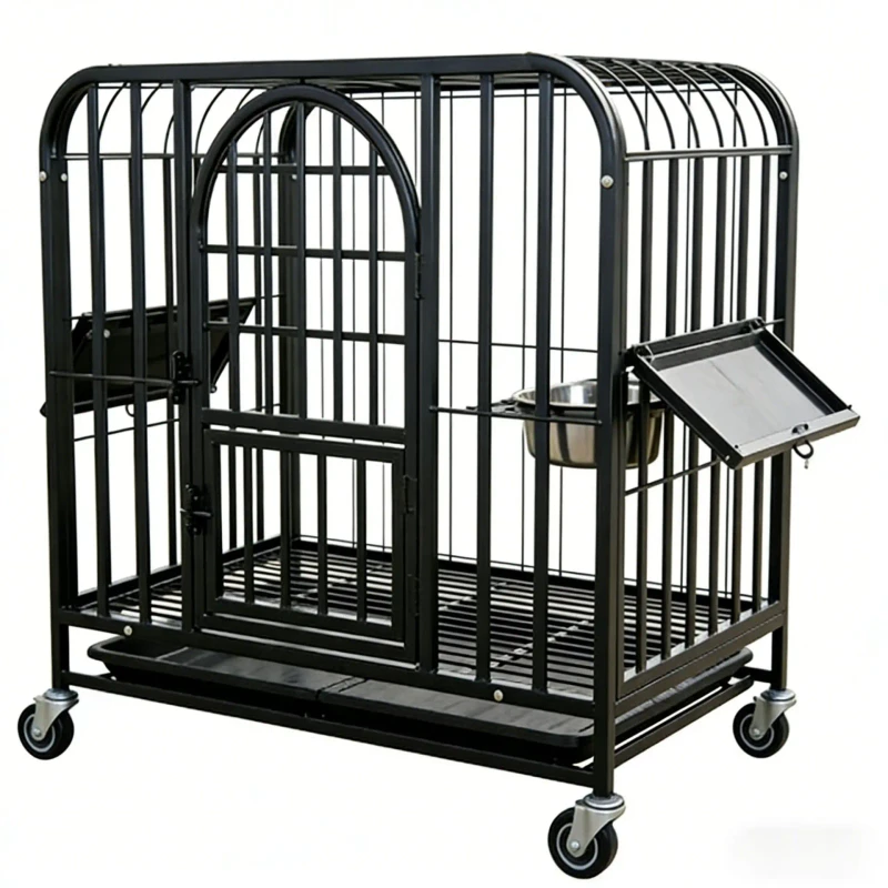 Luxury Thick Square Tube Metal Pet Cage for Medium Large Dogs Breathable Design with Urine Tray Factory Direct