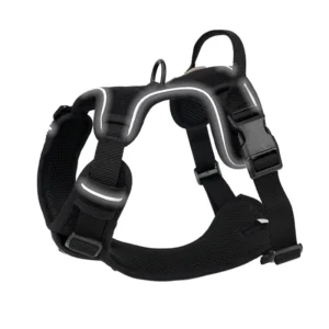 Luxury Velvet Adjustable Dog & Cat Harness Set with Buckle Closure Reflective Design Padded Comfort Walking Leash & Poop Holder