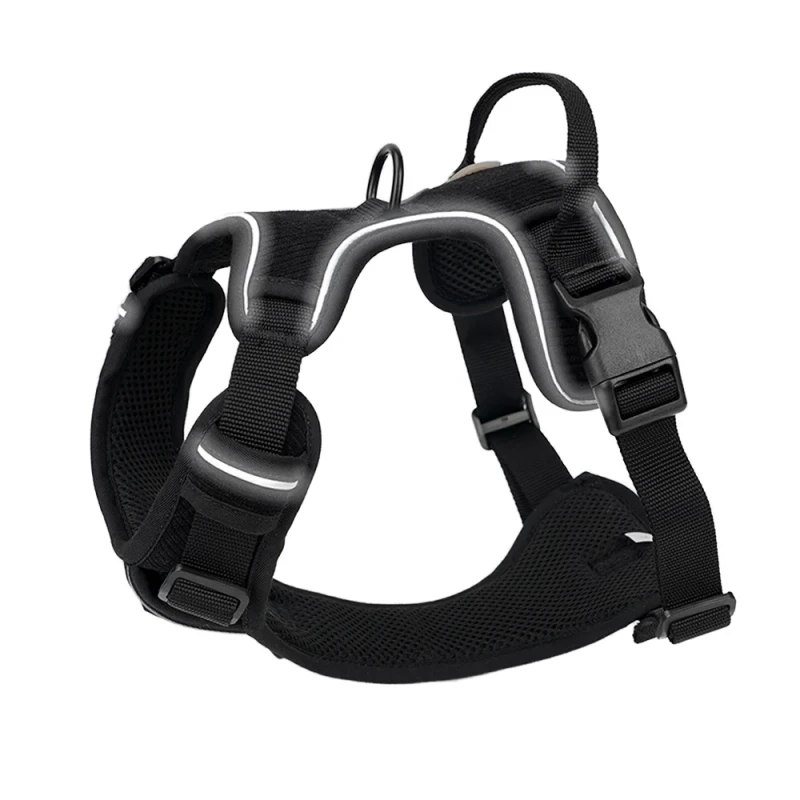 Luxury Velvet Adjustable Dog & Cat Harness Set with Buckle Closure Reflective Design Padded Comfort Walking Leash & Poop Holder