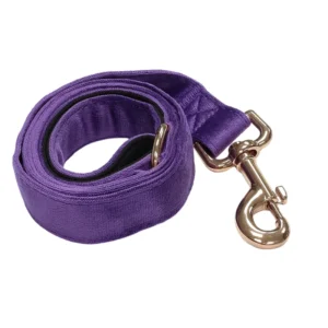 Luxury Velvet Dog Leash with Gold Hardware Soft Padded Handle Custom Colors Logo Available for Small Medium Pets Daily Walking