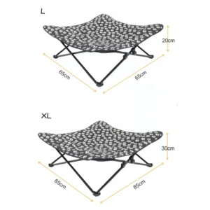 Luxury Waterproof Animal Print Pet Camp Bed Removable Elevated Dog Bed Travel Friendly Soft Material for Summer Outdoor Camping