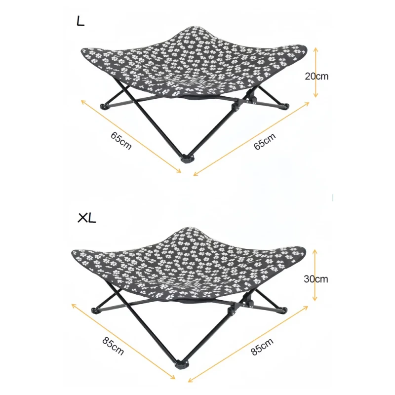 Luxury Waterproof Animal Print Pet Camp Bed Removable Elevated Dog Bed Travel Friendly Soft Material for Summer Outdoor Camping