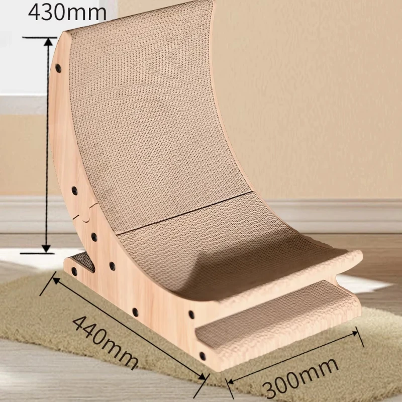 Luxury extra Large Corrugated Cardboard cat Scratcher Integrated with a Claw House and a cat Tree Embedded and Scratched
