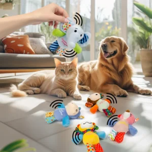 MIDEPET Custom Stuffed Dog Toys Squeaky Crinkle Paper Filled Plush for Small Medium Large Dogs Bulk Pet Toys Cute Design