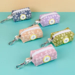 MIDEPET Pet Supplies Outdoor Dog Poop Bag Holder Dispenser Polyester Cute Flower Pattern Small Animals Factory Direct Sales