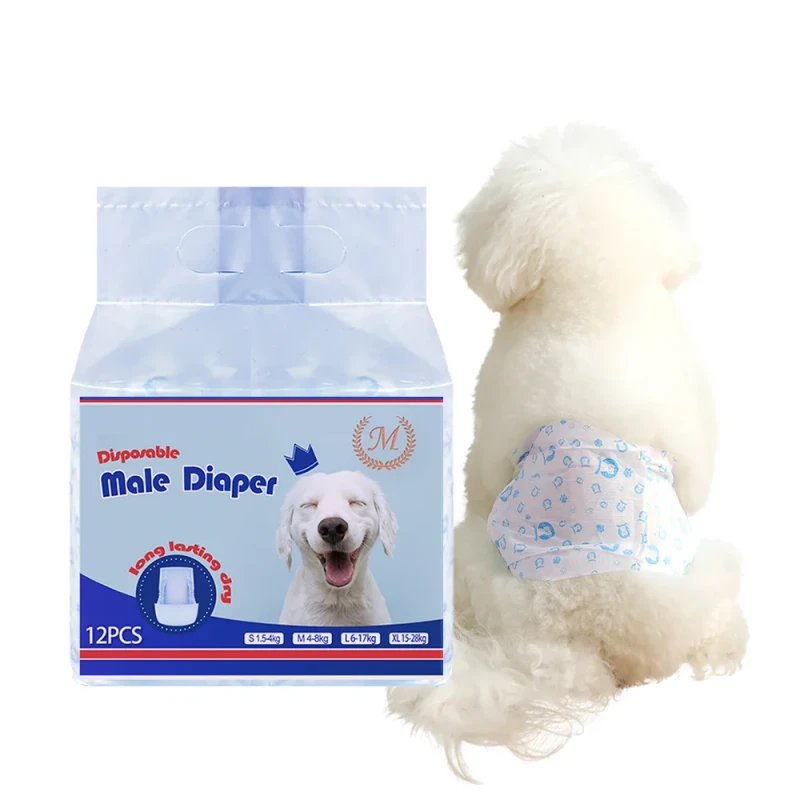 MLCC 004 Super Absorption Soft Cotton Disposable Pet Diaper with Strong Odor Control for Dogs Female Male