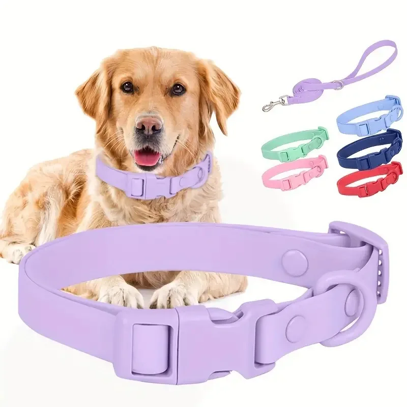 Macaron Colors Rubber Modern Soft Waterproof Dirt Resistant Easy to Clean Adjustable Neck Collar for Cats and Dogs