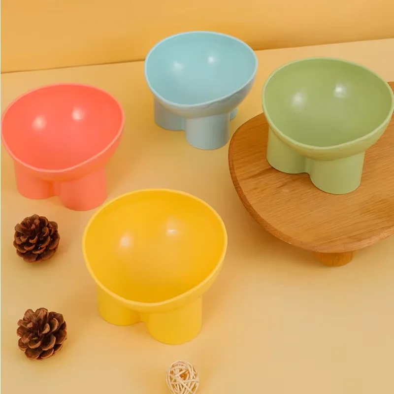 Macaron Elevated Small Cat Bowl Neck Protector Pet Food Water Bowl Pet Feeding Dish Cat Food Bowls