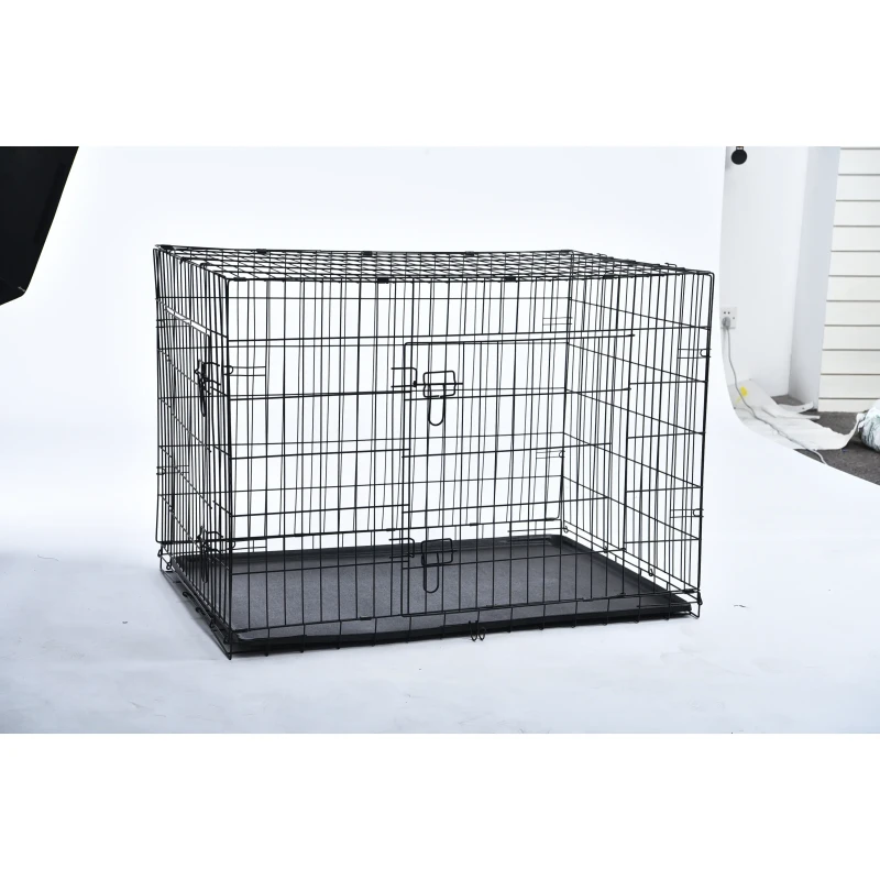 Made in Vietnam Multiple Sizes Double Door Foldable Metal Wire Cat Dog Crate Pet Cage