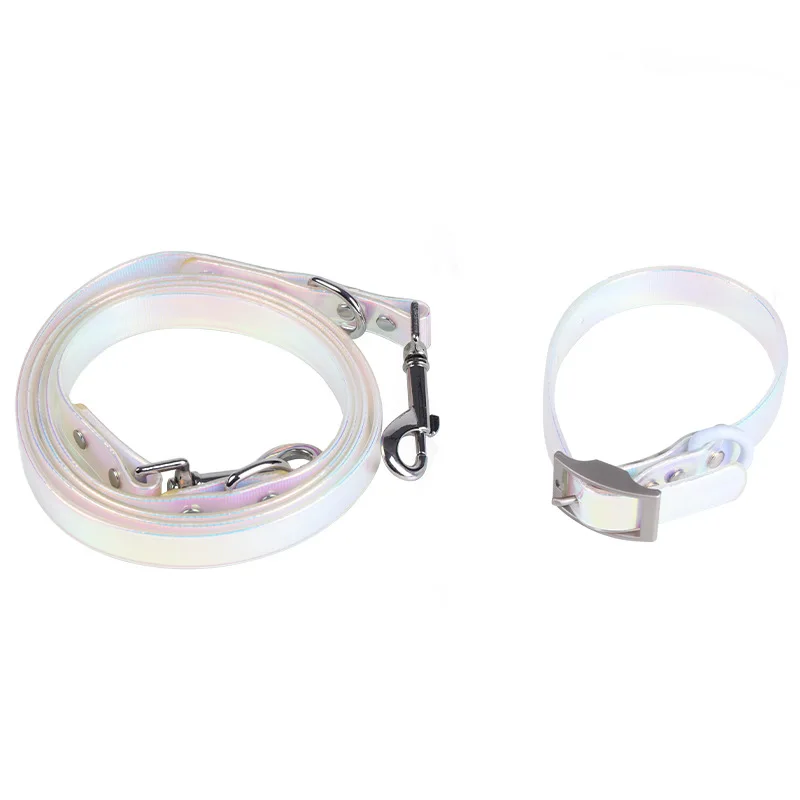 Magic Color Multifunctional Pet Collar Personalized Pet Explosion proof Walking Rope PVC Pet Dog Collar Leash Set