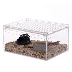 Magnetic Acrylic Reptile Cage Enclosure Transparent Reptile Breeding Box Terrarium Tank