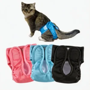 Male Female Cat Diapers Washable Urine Absorbent Adjustable Pet Diaper for Cats