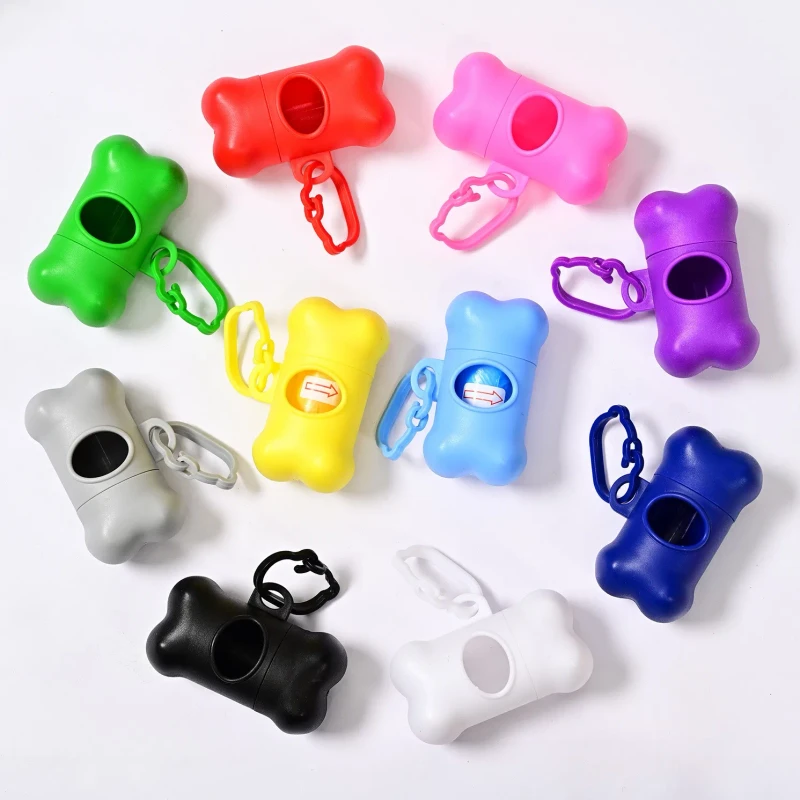 Manufacture Custom Logo Portable Bone Shaped Pet Dog Waste Disposal Garbage Poop Bag Holder and Dispenser