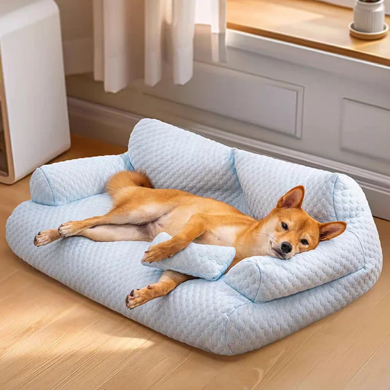 Manufacture Large Cooling Dog Bed Cat Couch Bed Calming Pet Sofa Puppy Sleeping Bed with Removable Washable Cover