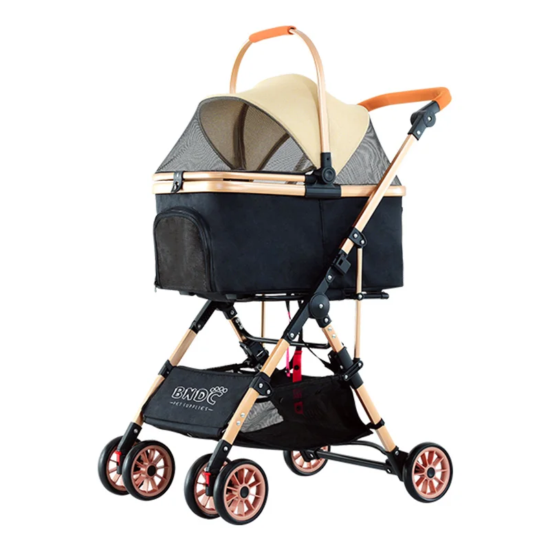 Manufacturer Aluminium Pet Stroller Portable Folding Travel Dog Trolley Pet Stroller