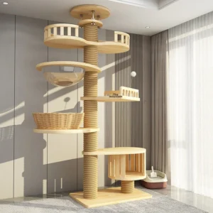 Manufacturer Cat Climbing Frame Sky Tower Pet Product Wooden Sisal Scratcher Cat Climbing Tree
