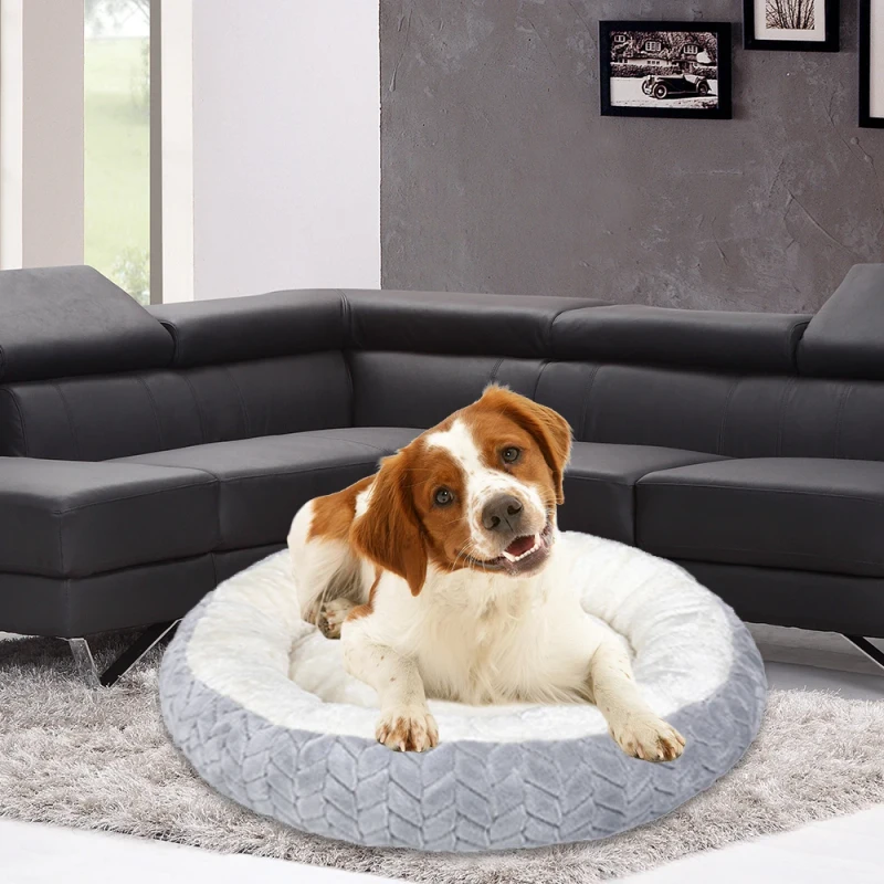 Manufacturer Custom Logo Donut Round Dog Cat Pet Beds Accessories