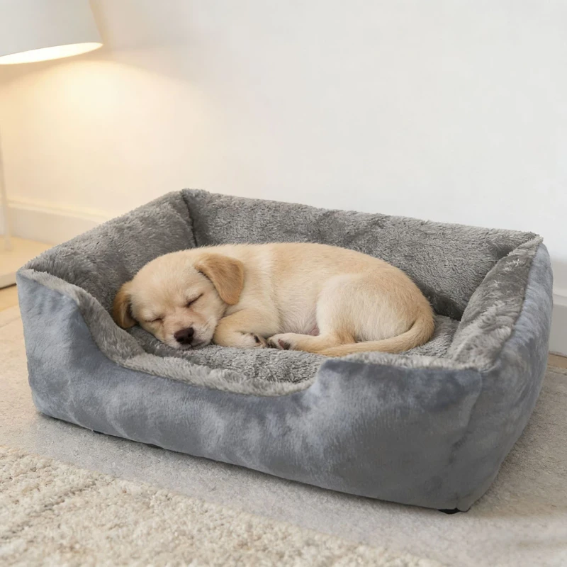 Manufacturer Custom Logo Plush Comfortable Anti slip Bottom Cat Dog Bed Calming