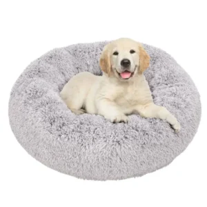 Manufacturer Custom Nordic Style Eco Friendly Fluffy Round Plush Winter Warm Dog Cat Pet Bed