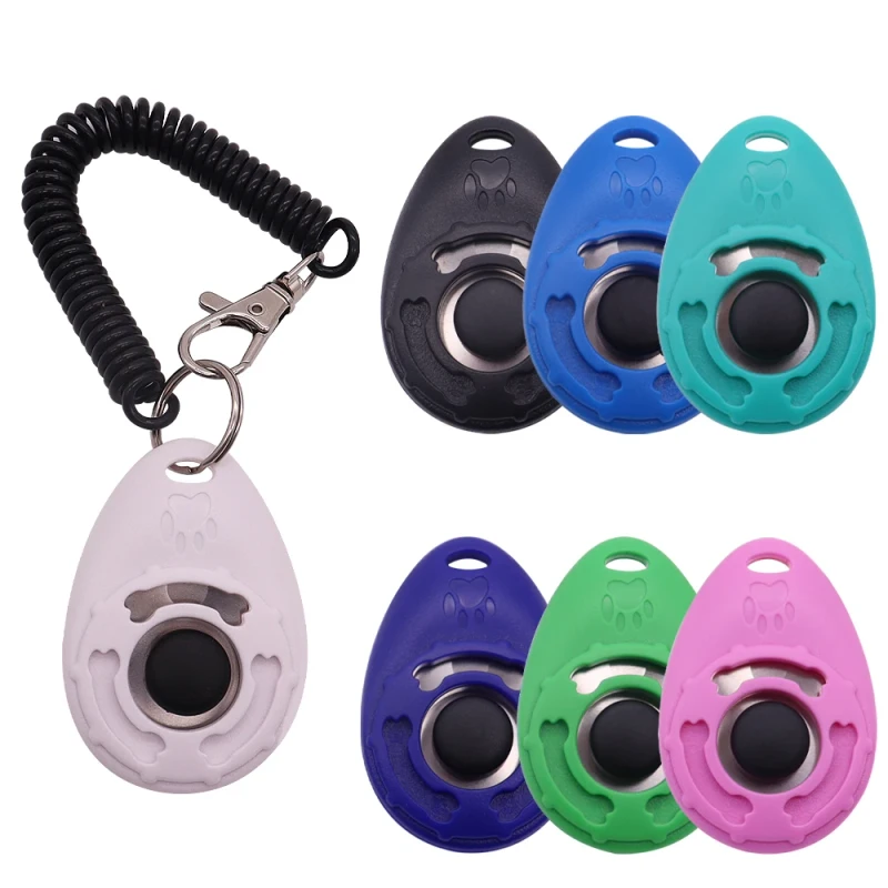 Manufacturer Customized Logo Pet Training Dog Trainer Clicker Manual Wrist Strap Ring Clicker Press Training