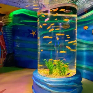 Manufacturer Customized Transparent Large Diameter Oceanarium Design Acrylic Cylinder Aquariums