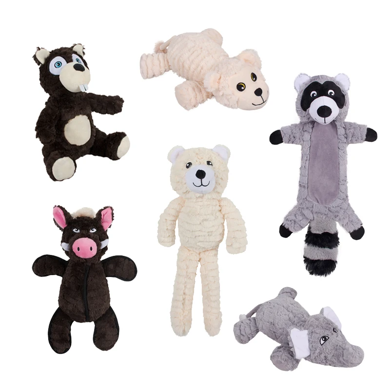 Manufacturer Cute Bear Squeak Soft Dog PV Plush Toys