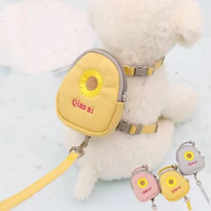 Manufacturer Cute Design Outdoor Use Multi colors Cat Dog Harness with Bag