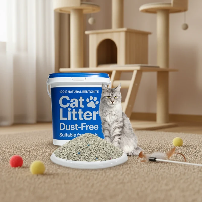 Manufacturer Direct Eco Friendly Cat Litter Fast Absorption Pet Cleaning and Grooming Charcoal Cassava Starch Fast Clumping