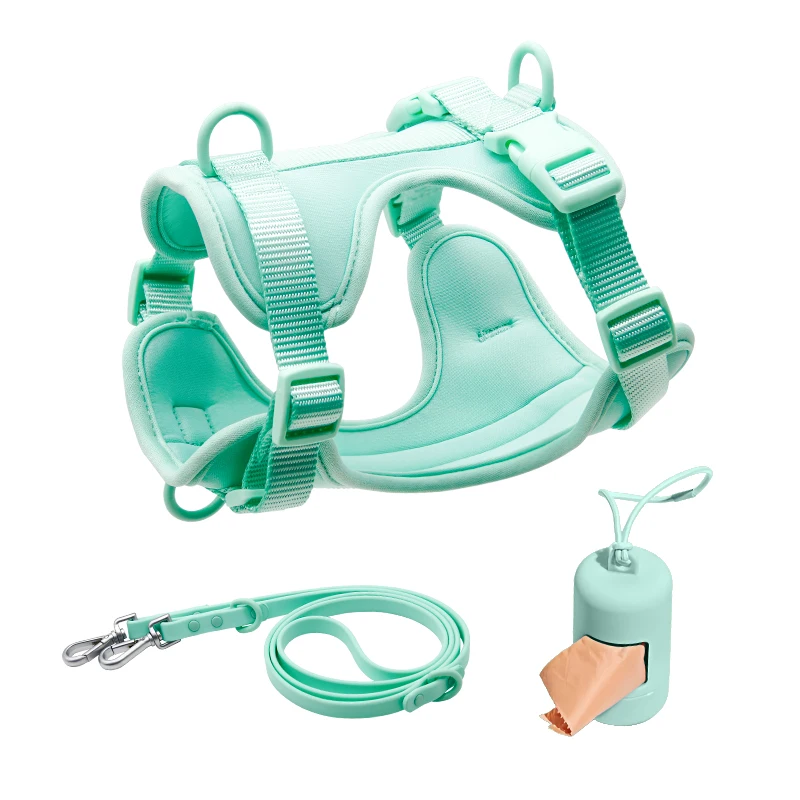 Manufacturer Dog Cat Harness Custom Waterproof Pvc Dog Harness Collar Leash Set Pet Dog Harness