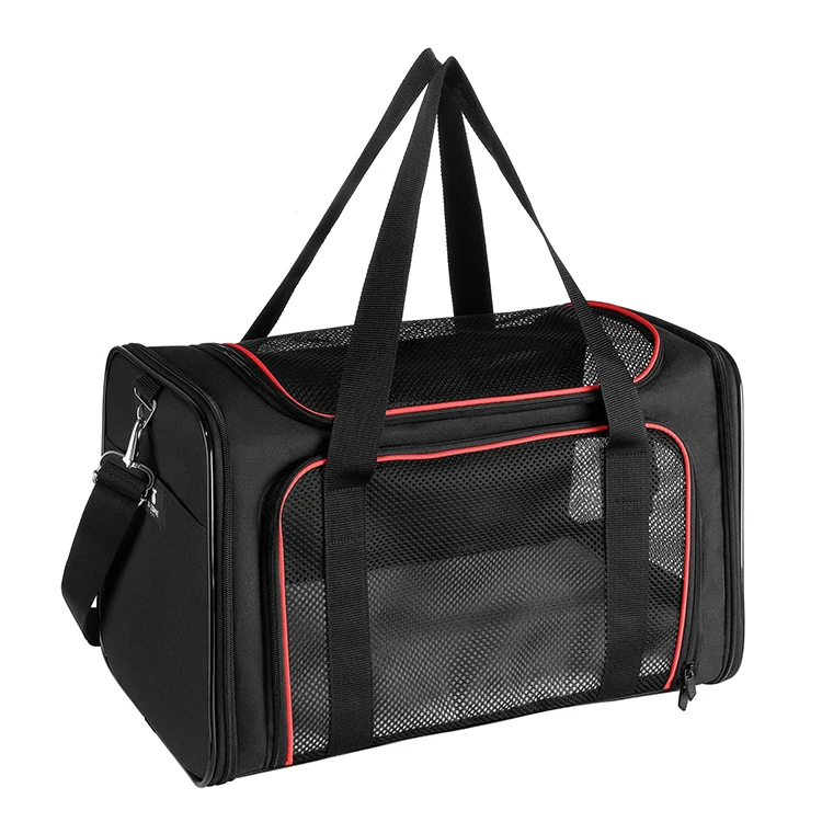 Manufacturer Fashion Outdoor Breathable Mesh Fabric Cat Carriers Dog Carrier Portable Travel Pet Carrier Bag