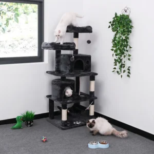 Manufacturer Grey Beige Brown Stable Tower Scratcher Tree Cat Condo