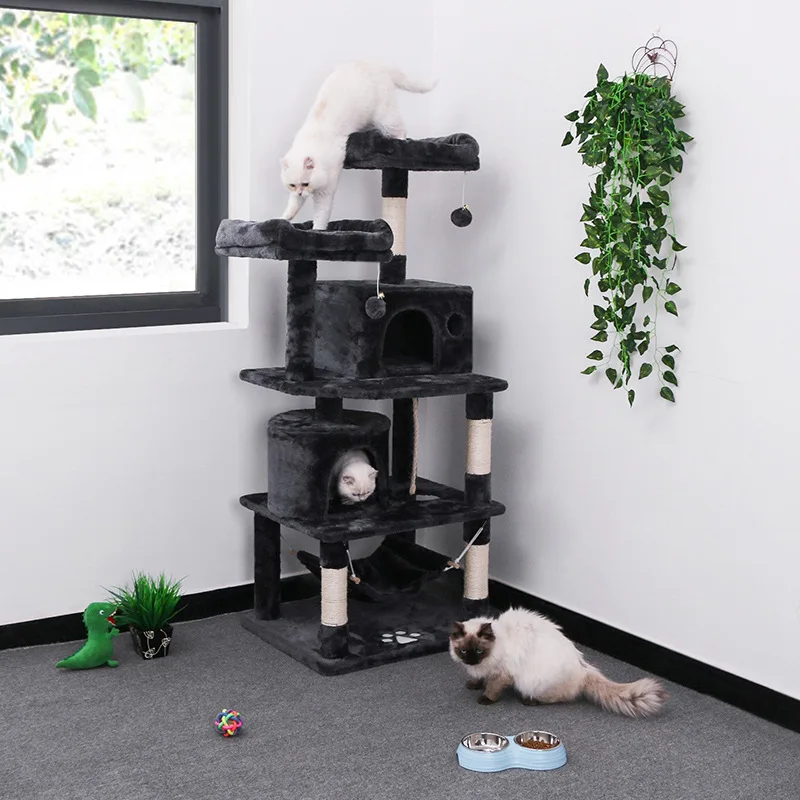 Manufacturer Grey Beige Brown Stable Tower Scratcher Tree Cat Condo