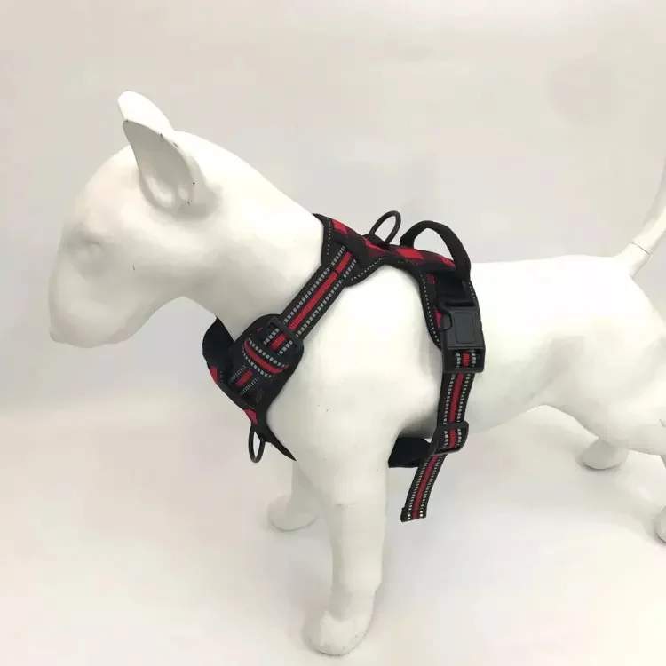 Manufacturer Heavy Duty Adjustable Dog Harness Custom Checkered Pattern Dog Harness for Big Dog