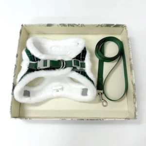 Manufacturer Luxury Adjustable Dog Harness Custom Grid Plush Dog Harness for Small and Medium Dog
