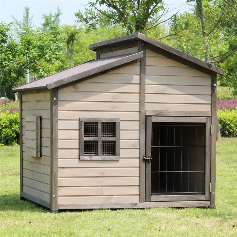 Manufacturer Luxury Outdoor Solid Wood Universal Dog Kennel Waterproof Dog Cage Villa Extra Large Dog House Furniture