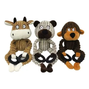 Manufacturer Monkey Squeaker Dog Toys with Rubber Ring Pet Toys