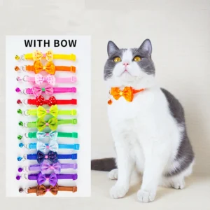Manufacturer Multi Color Design Nylon Modern Adjustable Bell Bow Resistant to Deformation Pet Collar for Cats Dogs
