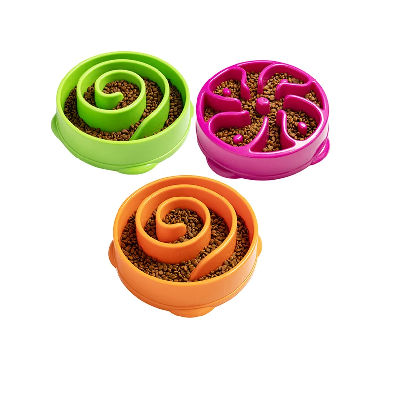 Manufacturer Multi colors Slow Feeder Dog Bowl Flower Spiral Design