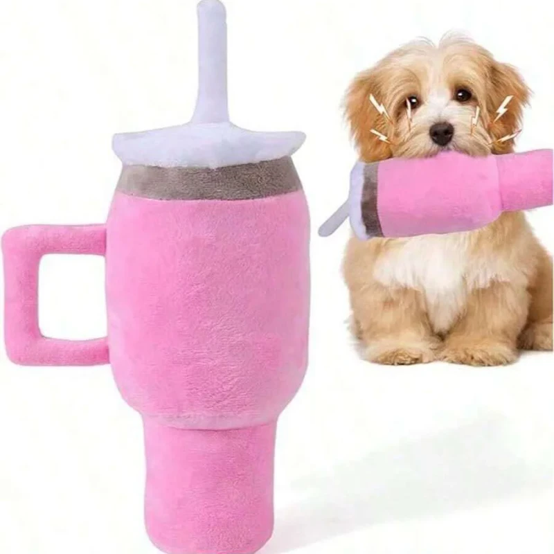 Manufacturer New Durable Squeaky Dog Toy Interactive Pet Chew Cup Plush Toys for Dogs Playing