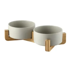 Manufacturer Non slip Stand Double Kitten Raised Cat Bowls Ceramic Pet Food Water Drinking Feeding Bowl Cat Dog Bowl Feeders