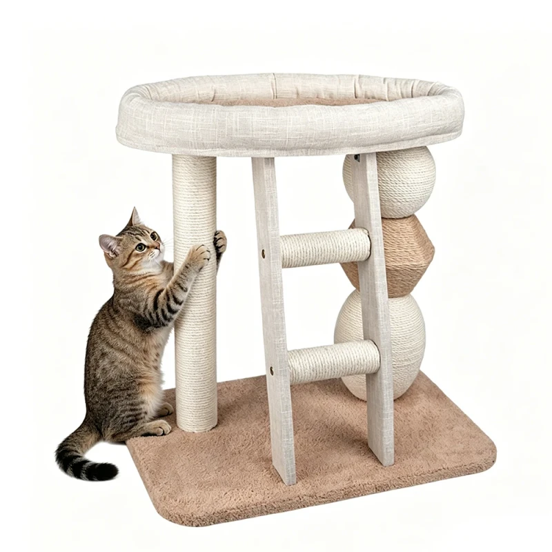 Manufacturer OEM Beige Sisal Scratching Post for Cats