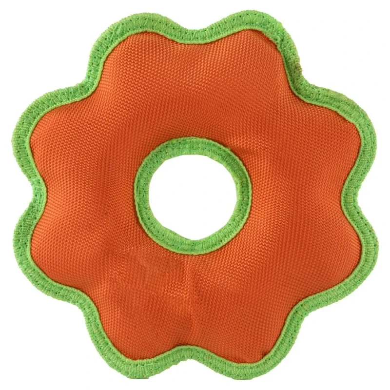 Manufacturer Oxford Gear Ring Shaped Colorful Pet Tough Toys Bite Resistant Squeaky Dog Toys Outdoor Playing