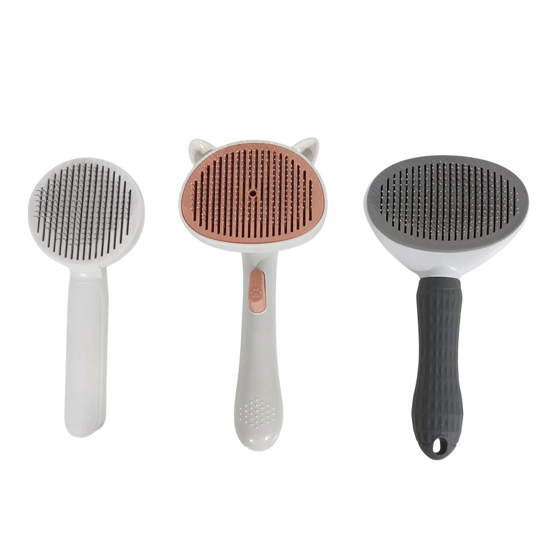 Manufacturer Pet Hair Remover Shedding Brush Self Cleaning Hair Remover Comb Pet Shaving Brush Cat Grooming Tools